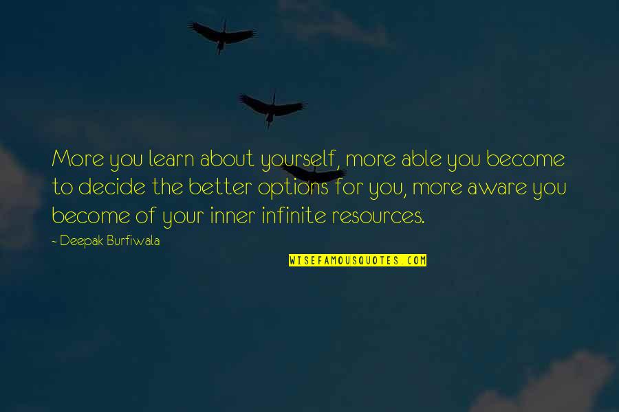 Swag Boss Quotes By Deepak Burfiwala: More you learn about yourself, more able you