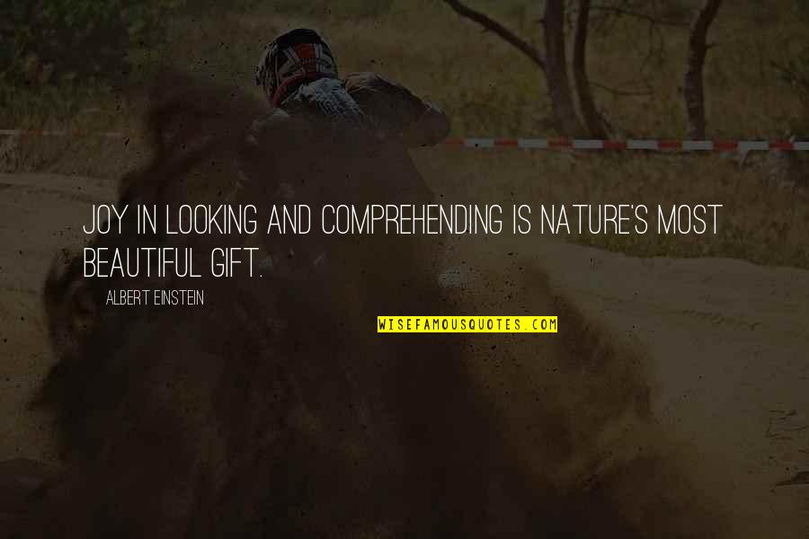 Swaggerific Quotes By Albert Einstein: Joy in looking and comprehending is nature's most