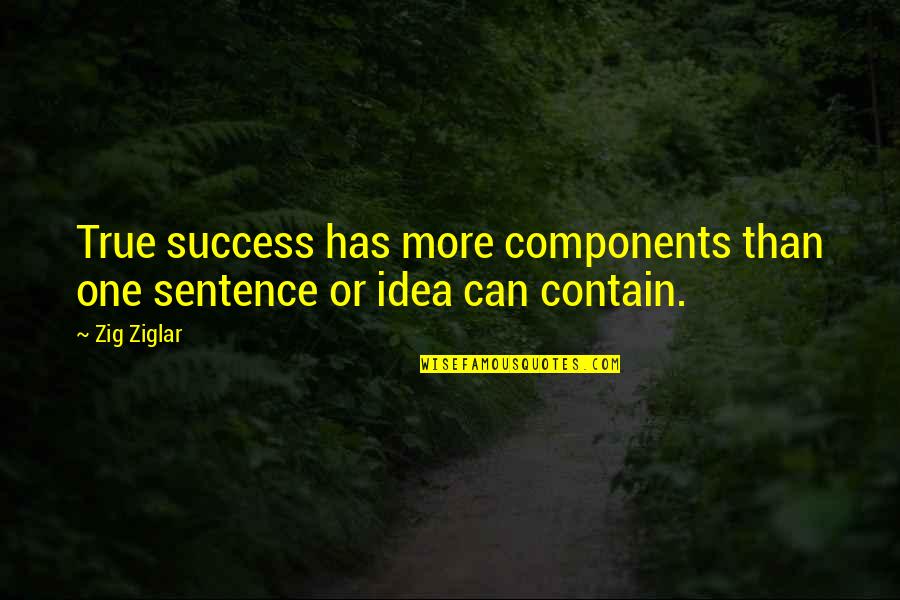 Swala Camp Quotes By Zig Ziglar: True success has more components than one sentence