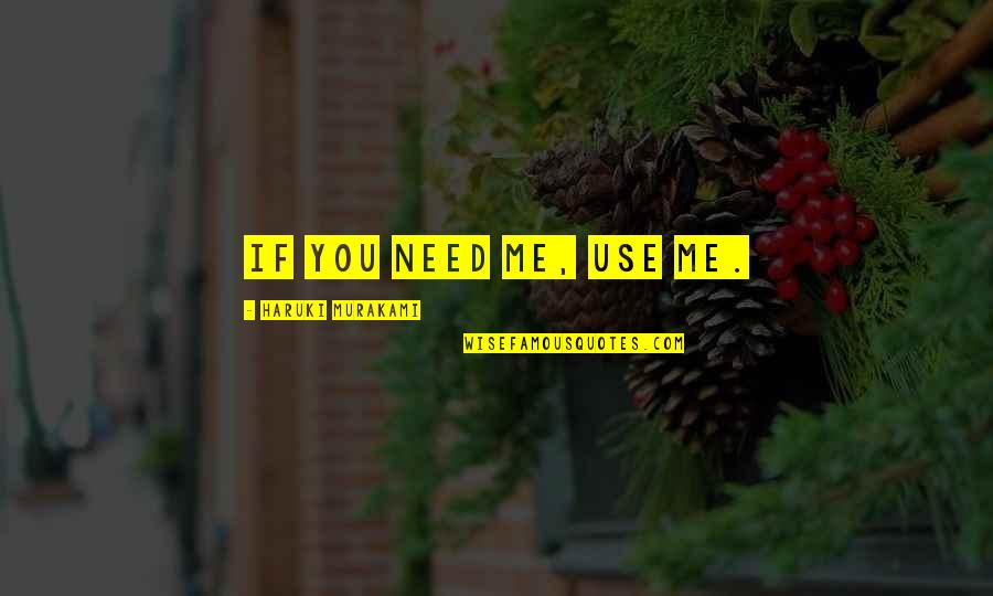 Swallow The Pain Quotes By Haruki Murakami: If you need me, use me.