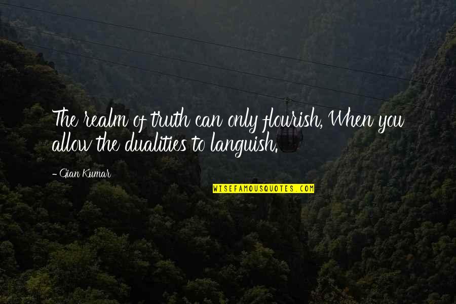 Swalloweth Quotes By Gian Kumar: The realm of truth can only flourish, When