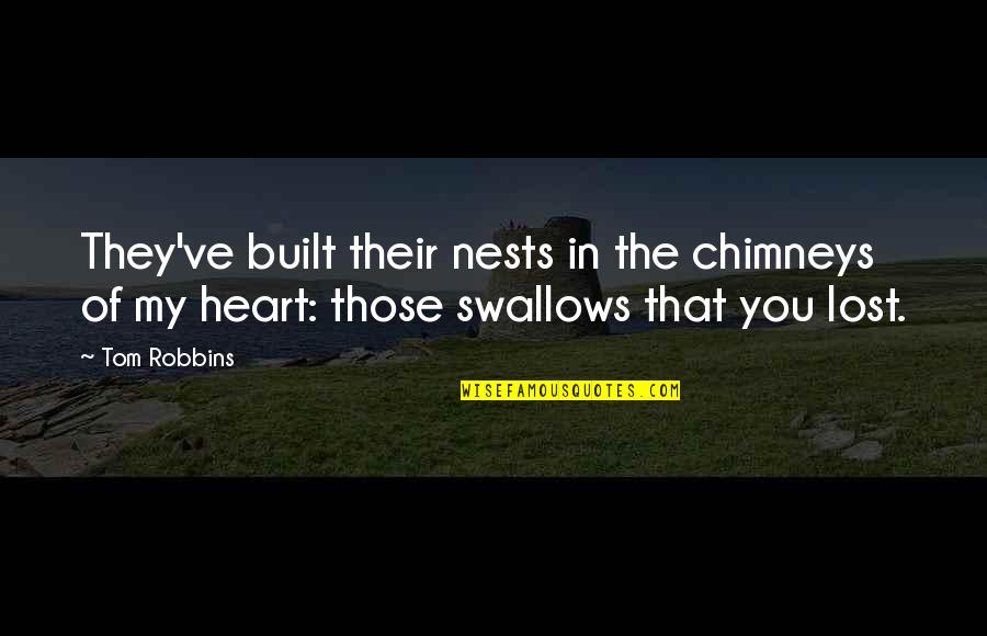Swallows Quotes By Tom Robbins: They've built their nests in the chimneys of