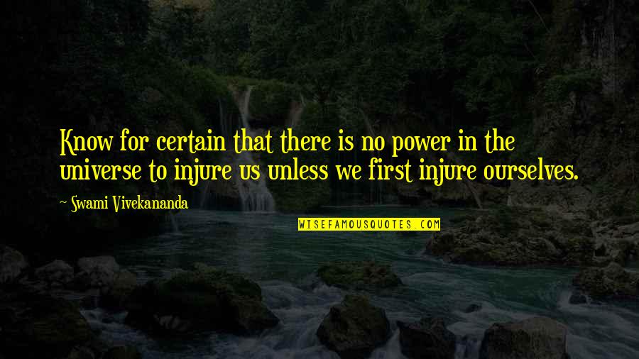 Swami Vivekananda Quotes By Swami Vivekananda: Know for certain that there is no power