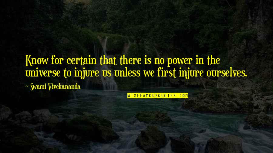 Swami's Quotes By Swami Vivekananda: Know for certain that there is no power