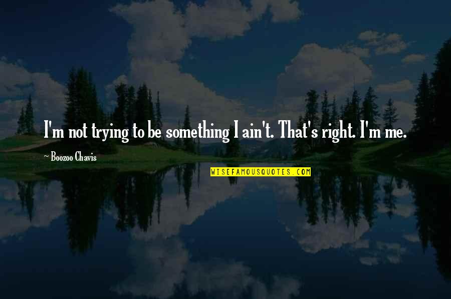 Swarens Indiana Quotes By Boozoo Chavis: I'm not trying to be something I ain't. Swarens Indiana Quotes By Boozoo Chavis: I'm not trying to be something I ain't.