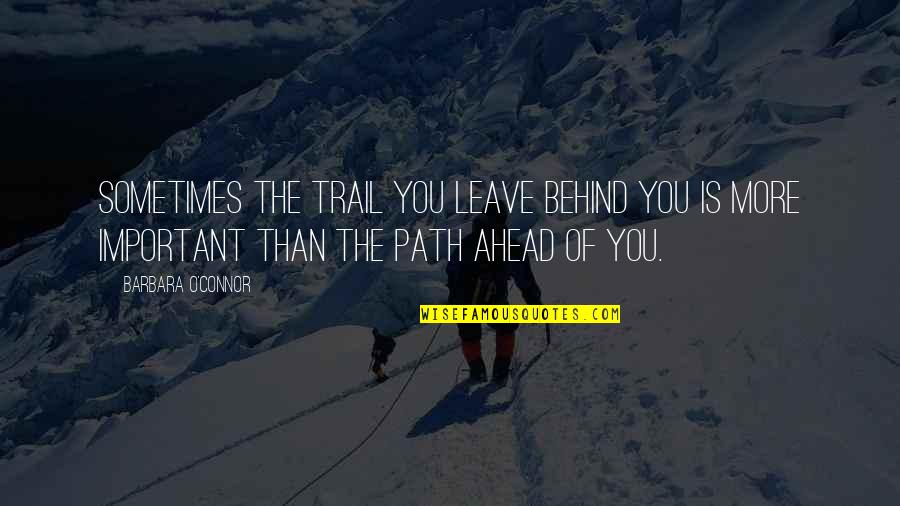 Swathes Synonym Quotes By Barbara O'Connor: Sometimes the trail you leave behind you is