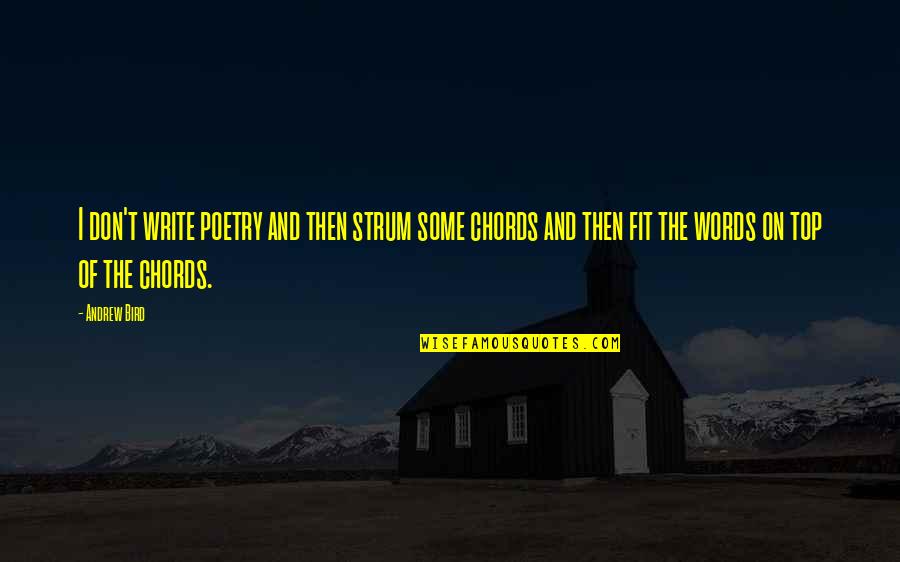 Swear Words Quotes By Andrew Bird: I don't write poetry and then strum some
