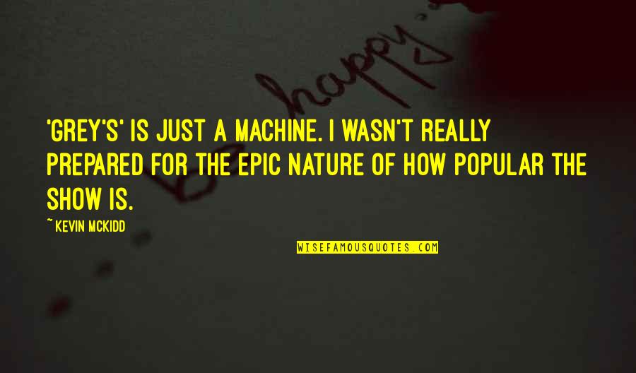 Sweat Buckets Quotes By Kevin McKidd: 'Grey's' is just a machine. I wasn't really Sweat Buckets Quotes By Kevin McKidd: 'Grey's' is just a machine. I wasn't really