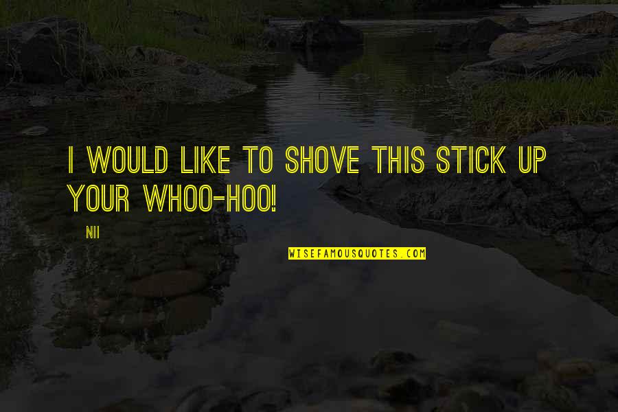 Sweekriti Quotes By NII: I would like to shove this stick up