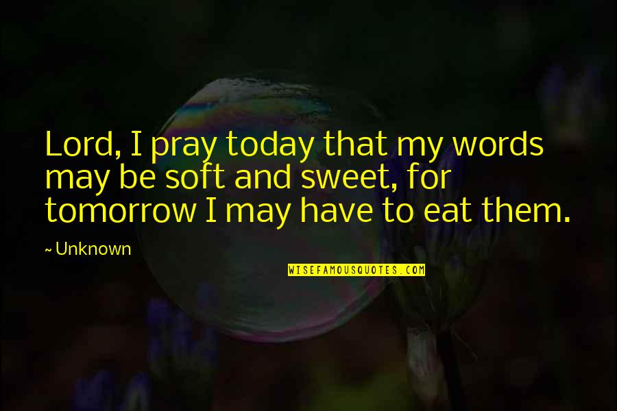 Sweet And Soft Quotes By Unknown: Lord, I pray today that my words may