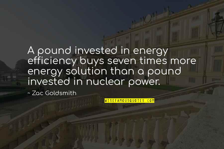Sweet As Ice Cream Quotes By Zac Goldsmith: A pound invested in energy efficiency buys seven