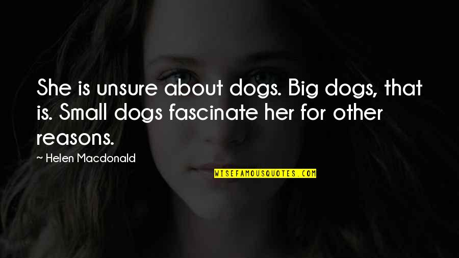 Sweet As Sugar Quotes By Helen Macdonald: She is unsure about dogs. Big dogs, that Sweet As Sugar Quotes By Helen Macdonald: She is unsure about dogs. Big dogs, that