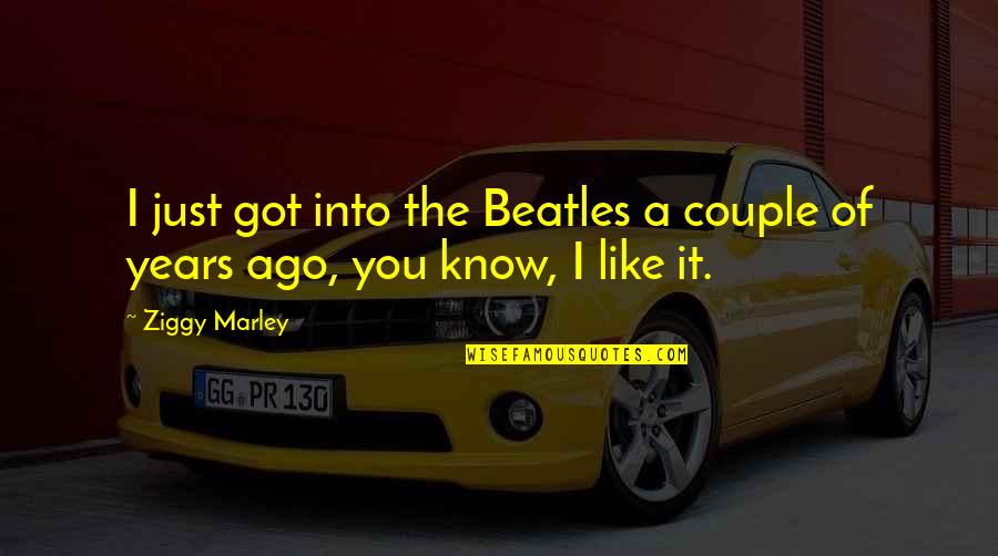 Sweet Heart Warming Quotes By Ziggy Marley: I just got into the Beatles a couple