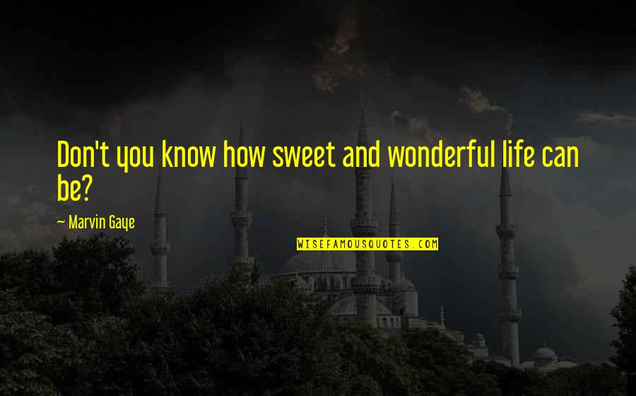 Sweet Love Of Life Quotes By Marvin Gaye: Don't you know how sweet and wonderful life