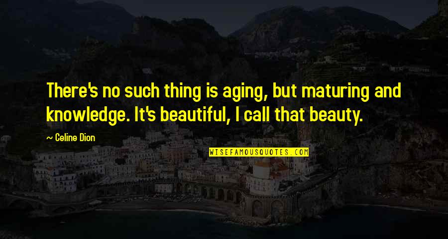 Sweet Outside Bitter Inside Quotes By Celine Dion: There's no such thing is aging, but maturing