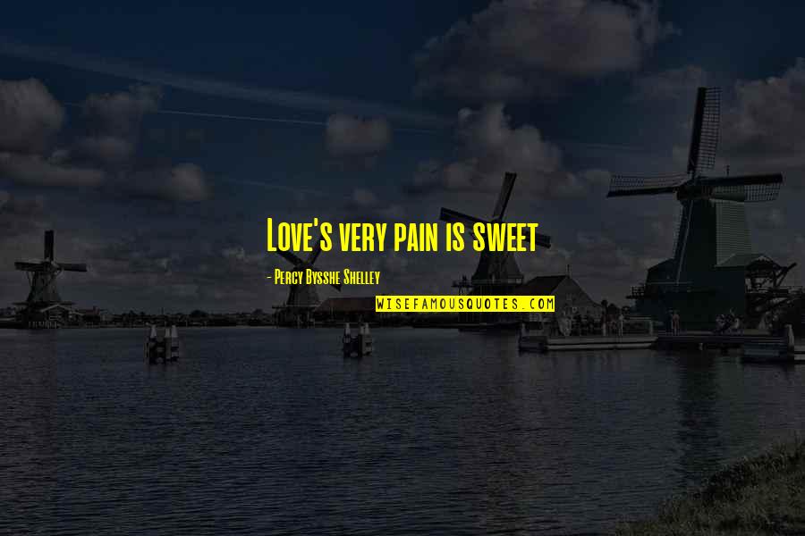 Sweet Pain Quotes By Percy Bysshe Shelley: Love's very pain is sweet