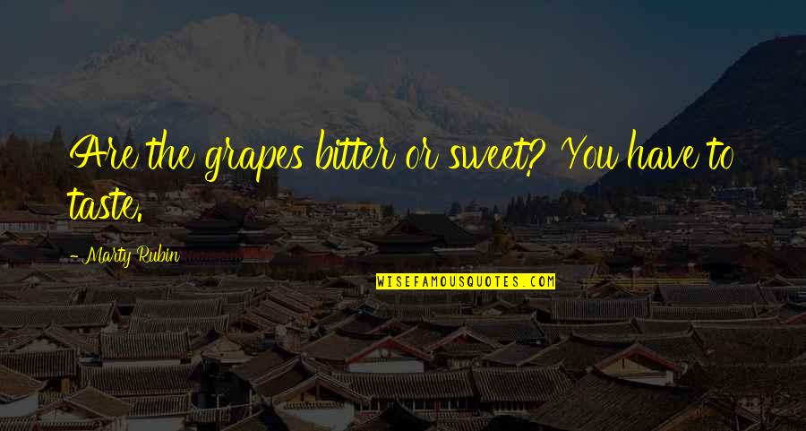 Sweet Sensation Quotes By Marty Rubin: Are the grapes bitter or sweet? You have