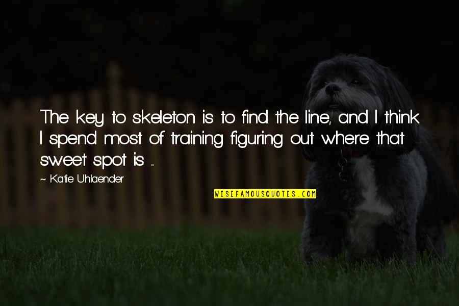 Sweet Spot Quotes By Katie Uhlaender: The key to skeleton is to find the