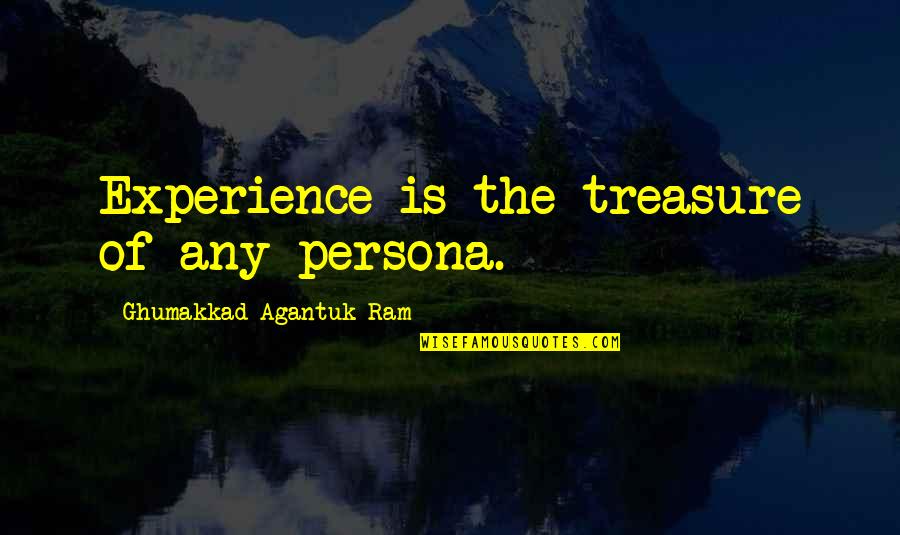 Sweet Strawberry Quotes By Ghumakkad Agantuk Ram: Experience is the treasure of any persona.