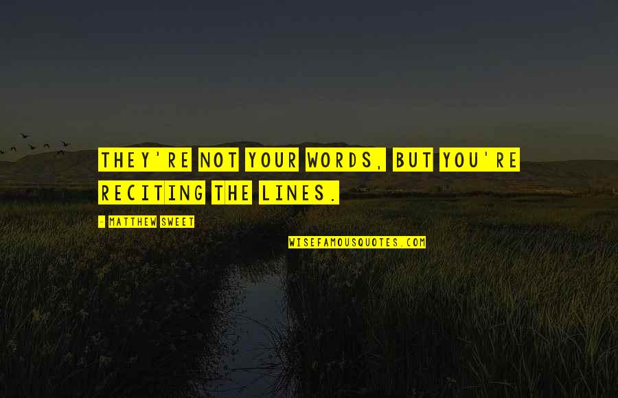 Sweet Words And Quotes By Matthew Sweet: They're not your words, but you're reciting the