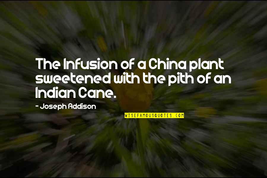 Sweetened Quotes By Joseph Addison: The Infusion of a China plant sweetened with