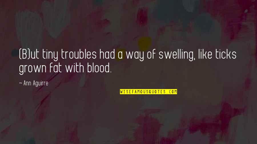 Swelling Quotes By Ann Aguirre: (B)ut tiny troubles had a way of swelling,