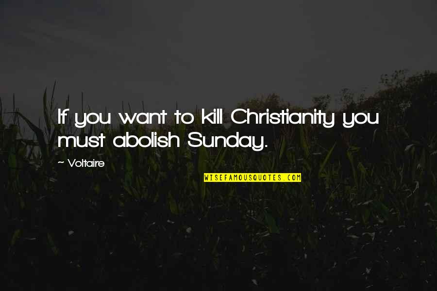 Swensens Quotes By Voltaire: If you want to kill Christianity you must