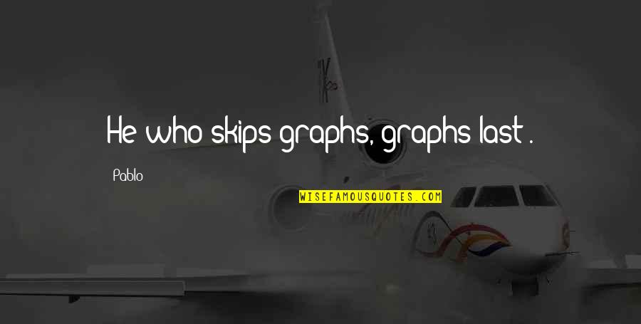 Swift Justice Quotes By Pablo: He who skips graphs, graphs last".