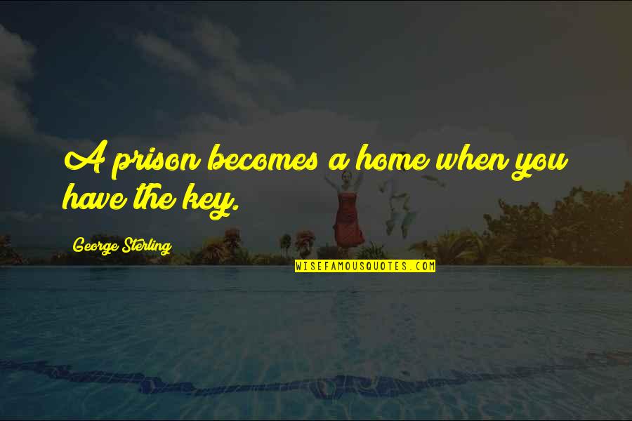 Swillgate Quotes By George Sterling: A prison becomes a home when you have