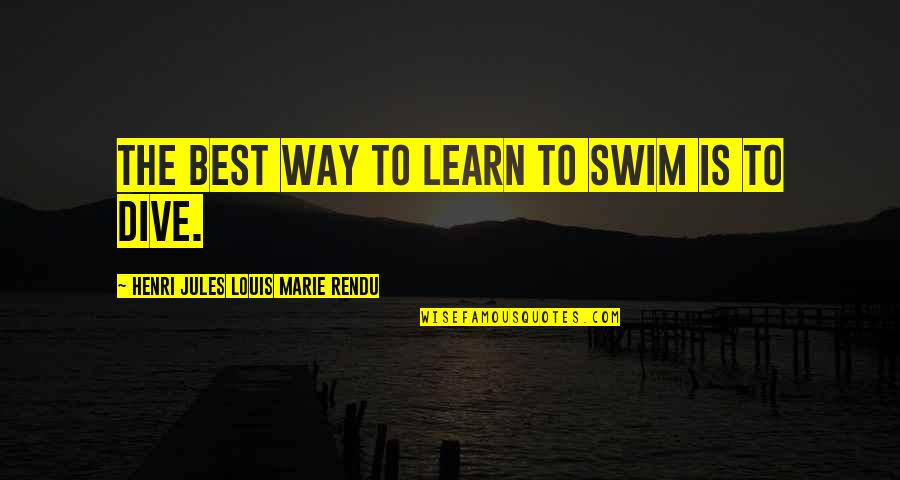 Swim Dive Quotes By Henri Jules Louis Marie Rendu: The best way to learn to swim is
