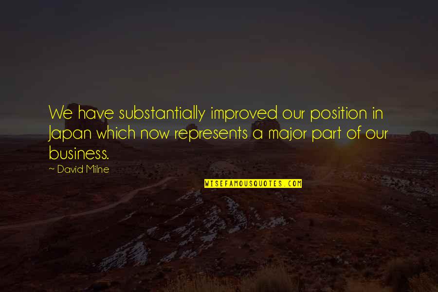 Swim Time Quotes By David Milne: We have substantially improved our position in Japan