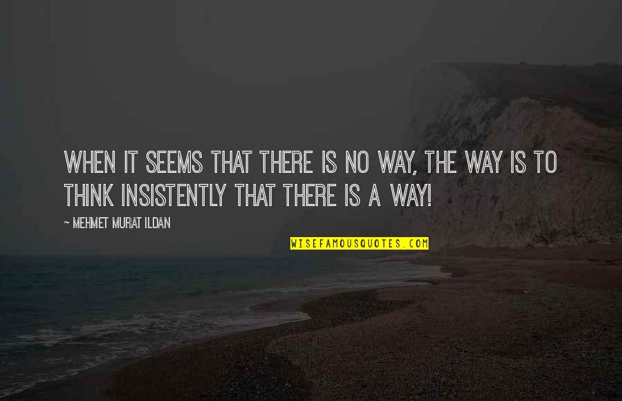 Swimming Against The Stream Quotes By Mehmet Murat Ildan: When it seems that there is no way,