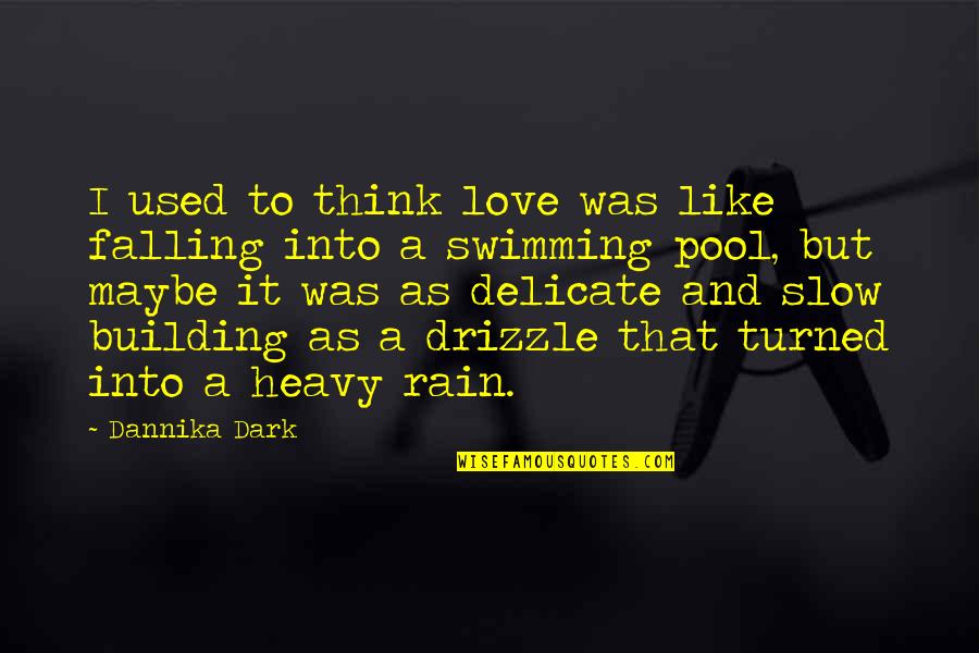 Swimming And Love Quotes By Dannika Dark: I used to think love was like falling
