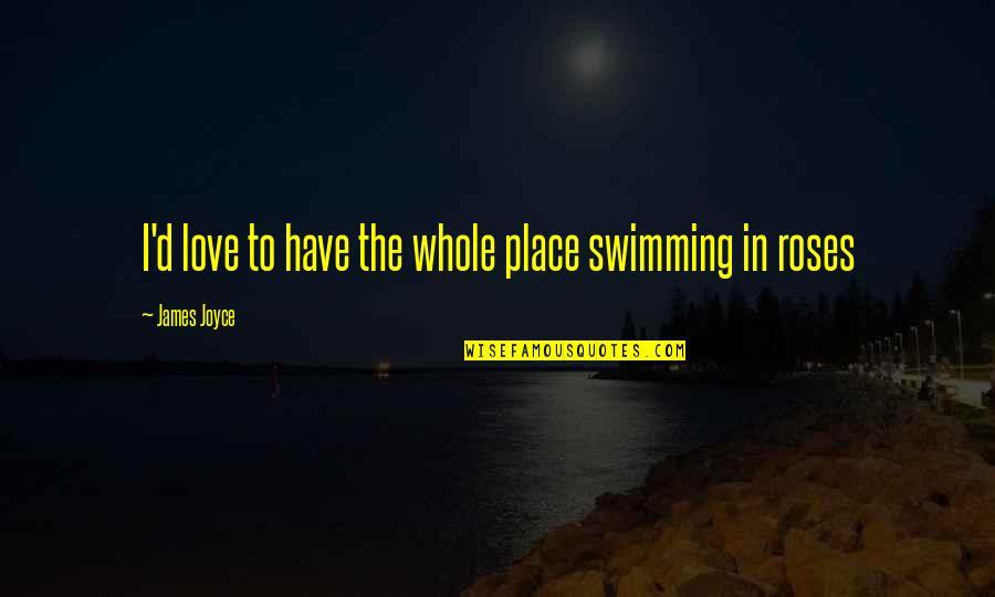 Swimming And Love Quotes By James Joyce: I'd love to have the whole place swimming