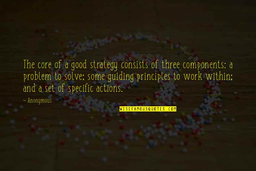 Swimming With Sharks Quotes By Anonymous: The core of a good strategy consists of Swimming With Sharks Quotes By Anonymous: The core of a good strategy consists of