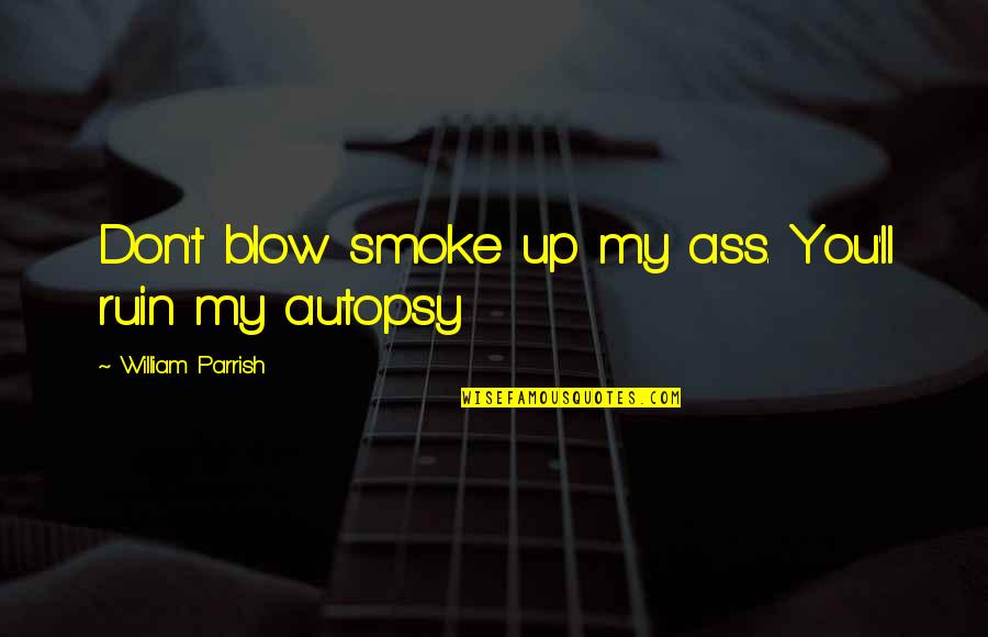 Swinderman Phone Quotes By William Parrish: Don't blow smoke up my ass. You'll ruin Swinderman Phone Quotes By William Parrish: Don't blow smoke up my ass. You'll ruin
