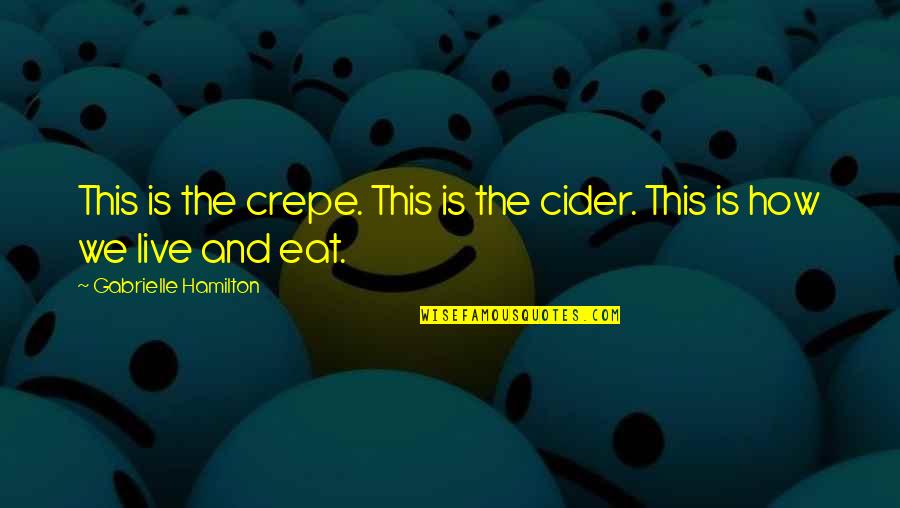 Swindlehurst Crystal Palace Quotes By Gabrielle Hamilton: This is the crepe. This is the cider. Swindlehurst Crystal Palace Quotes By Gabrielle Hamilton: This is the crepe. This is the cider.