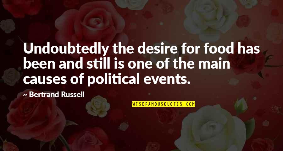 Swindles Malden Quotes By Bertrand Russell: Undoubtedly the desire for food has been and
