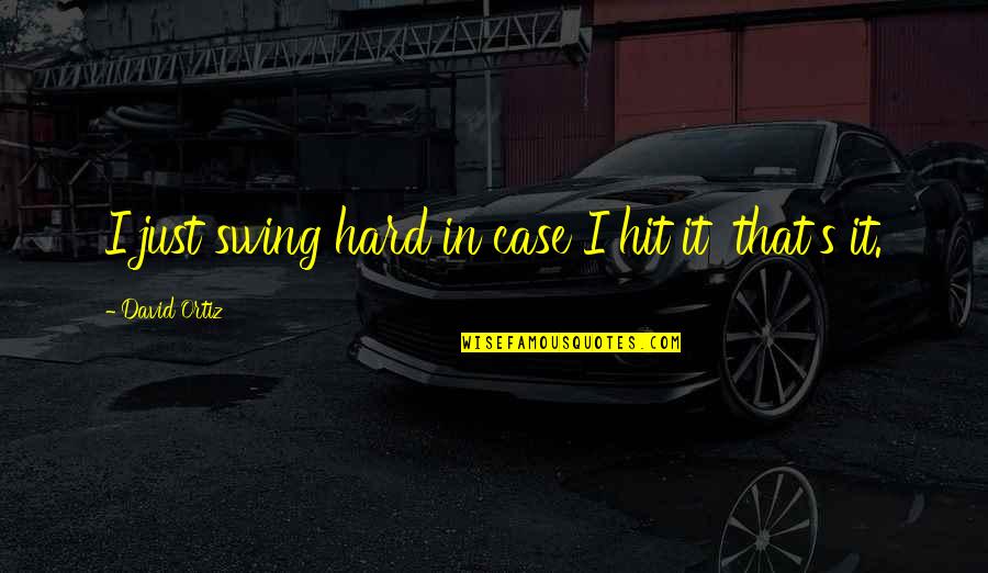 Swings Quotes By David Ortiz: I just swing hard in case I hit