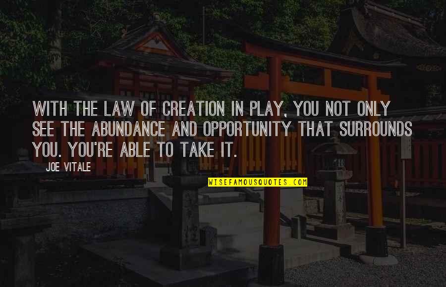 Swipe Right Quotes By Joe Vitale: With the Law of Creation in play, you