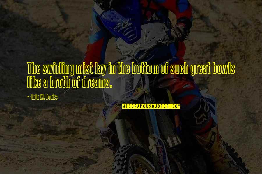 Swirling Quotes By Iain M. Banks: The swirling mist lay in the bottom of
