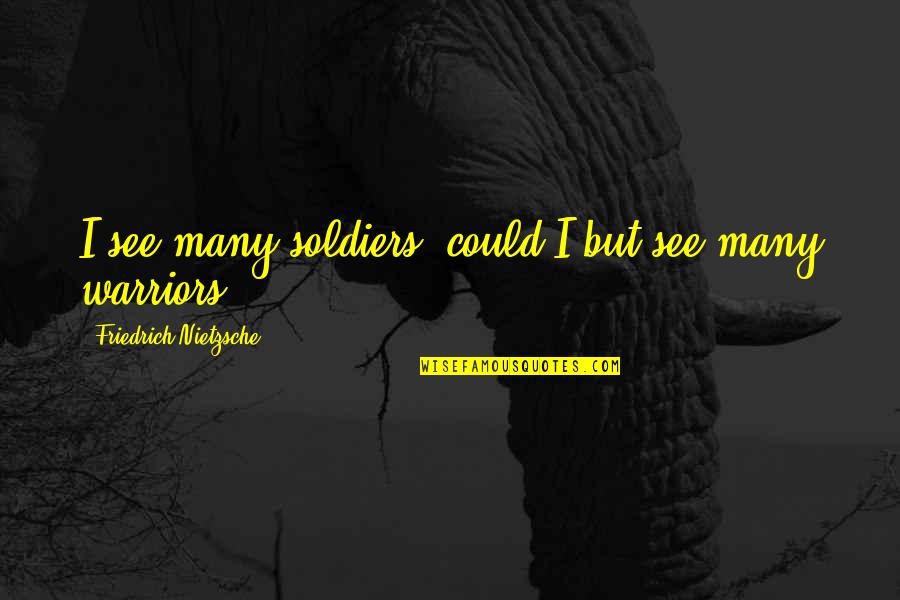 Swith Quotes By Friedrich Nietzsche: I see many soldiers; could I but see