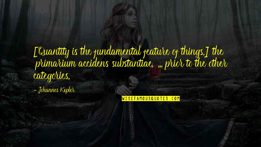 Swithin Quotes By Johannes Kepler: [Quantity is the fundamental feature of things,] the