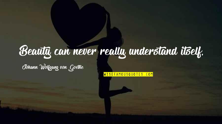 Swivelled Quotes By Johann Wolfgang Von Goethe: Beauty can never really understand itself.