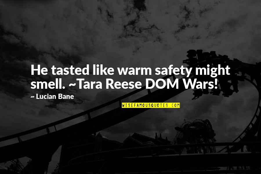 Swoon Worthy Quotes By Lucian Bane: He tasted like warm safety might smell. ~Tara