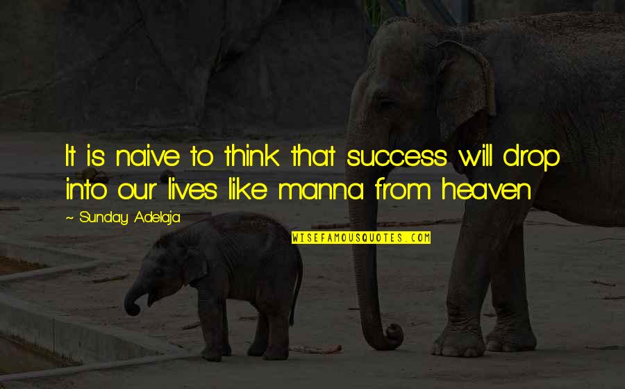 Swordfish Movie Quotes By Sunday Adelaja: It is naive to think that success will