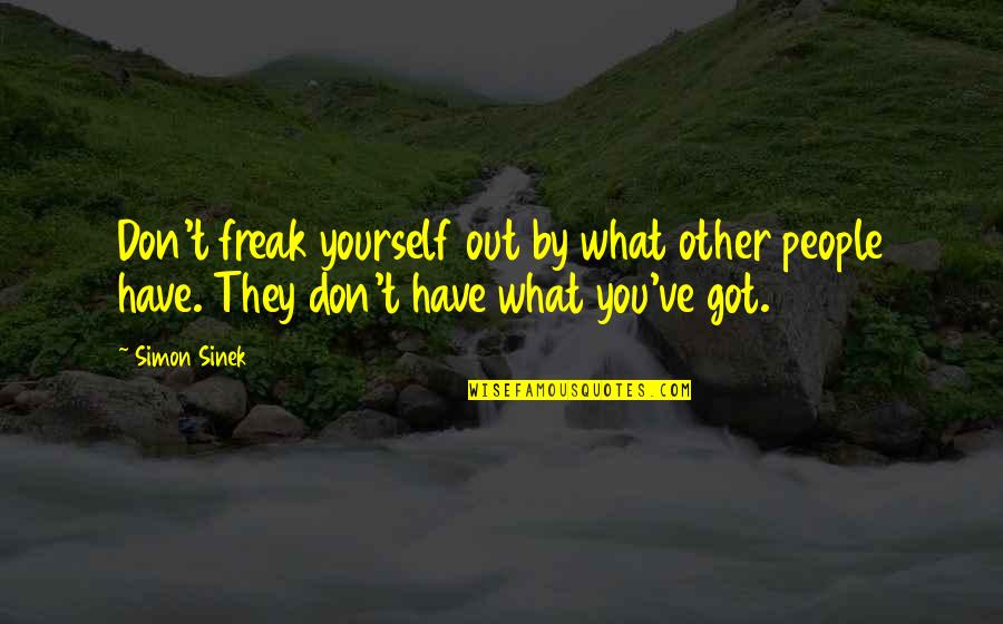 Swppx Quotes By Simon Sinek: Don't freak yourself out by what other people