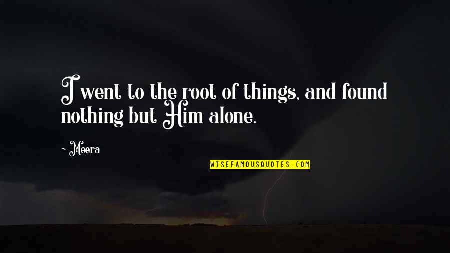 Sy Agnon Quotes By Meera: I went to the root of things, and