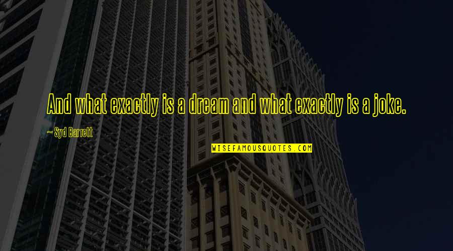 Syd's Quotes By Syd Barrett: And what exactly is a dream and what Syd's Quotes By Syd Barrett: And what exactly is a dream and what