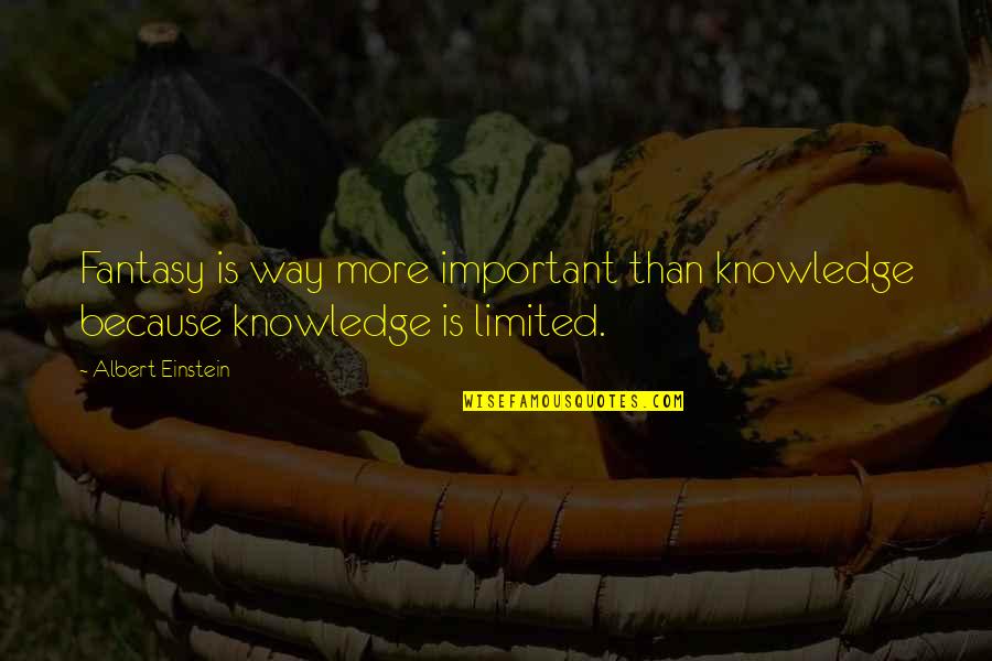 Syed Ali Gilani Quotes By Albert Einstein: Fantasy is way more important than knowledge because